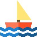 Boat, transport, sail, sailing, Sailboat, sea, ocean Black icon