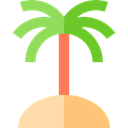 Island, Palm Tree, Botanical, nature, tropical, Tree, Forest Black icon