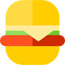 hamburger, meat, Bread, food, Fast food, junk food, Cheese Burger, Burger Gold icon
