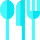 food, Tools And Utensils, spoon, Fork, Knife, Restaurant, Cutlery Turquoise icon