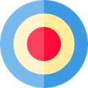 weapons, Aim, sniper, Target, shooting, sports, Dart Board SkyBlue icon