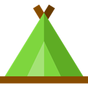 Camping, Forest, woods, nature, Tent, rural Black icon