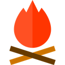 Bonfire, Flame, campfire, Camping, hot, nature, Burn OrangeRed icon