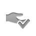 Hand, checkmark, share Gray icon