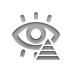 Eye, red, pyramid Gray icon
