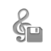 Diskette, notation, Composer Gray icon