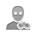 user, Binoculars, awake Gray icon