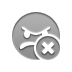 Angry, smiley, Close DarkGray icon