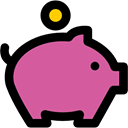 banking, savings, Business, Bank, piggy bank, Cash PaleVioletRed icon