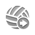 Ball, right, volleyball Gray icon