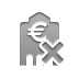 Bank, cross, Euro DarkGray icon