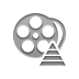 Reel, film, pyramid Gray icon