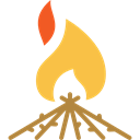 Flame, nature, Camping, Bonfire, hot, campfire, Burn Black icon