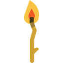illumination, torch, fire, light, primitive Black icon