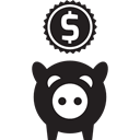 savings, banking, Cash, Business, Bank, piggy bank Black icon