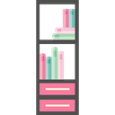 Bookcase, storage, furniture, Library, Bookshelf Black icon