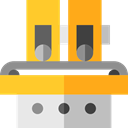 technology, industry, Automation, Industrial, Factory, machinery Gold icon