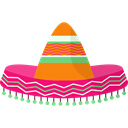 Mexican Hat, traditional, Mariachi, fashion, moustache Black icon