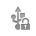 Lock, Usb, open Gray icon