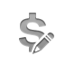 Currency, Dollar, sign, pencil Gray icon