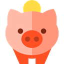 Bank, piggy bank, banking, Cash, savings, Business LightSalmon icon