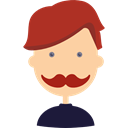 people, user, Facial Hair, Avatar, Man, moustache, profile, Business Black icon