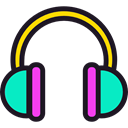 Headphones, technology, earphones, Audio, sound Black icon