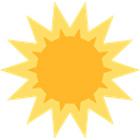 Sunny, summer, meteorology, nature, Summertime, weather, warm, sun Khaki icon
