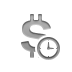 Dollar, Currency, Clock, sign Icon