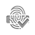 Fingerprint, reader, checkmark Gray icon