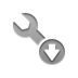 Down, technical, Wrench Gray icon