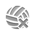 Ball, cross, volleyball Gray icon