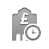 Bank, pound, Clock DarkGray icon