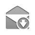 Down, envelope, open Gray icon