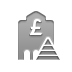 Bank, pyramid, pound Gray icon