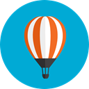 flight, hot air balloon, transportation, transport DarkTurquoise icon
