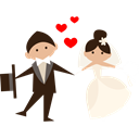 groom, Bride, people, Wedding Couple, romantic Black icon