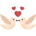 Animals, romantic, Love Birds, love, Heart Black icon