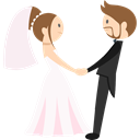 Bride, people, romantic, groom, Wedding Couple Black icon