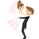 romantic, groom, Wedding Couple, Bride, people Black icon