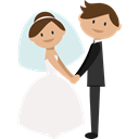 Wedding Couple, people, groom, Bride, romantic Black icon