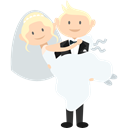 romantic, Bride, groom, people, Wedding Couple Black icon