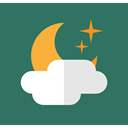 Atmospheric, meteorology, Cloudy, Moon, night, weather SeaGreen icon