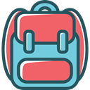 luggage, travel, baggage, Bags, Backpack Salmon icon