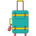 baggage, luggage, travelling, suitcase, Tools And Utensils Black icon