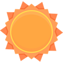 warm, Sunny, nature, weather, meteorology, sun, summer, Summertime SandyBrown icon