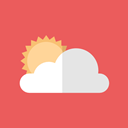 Cloudy, Clouds, sky, Cloud, weather, Cloud computing, Atmospheric Tomato icon