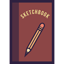sketchbook, Drawing, Notebook Sienna icon