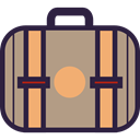baggage, suitcase, Tools And Utensils, luggage, travelling RosyBrown icon