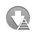 Down, Arrow, pyramid Gray icon